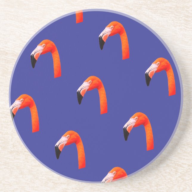 Dessous De Verre En Grès Motif flamant rose  (Devant)