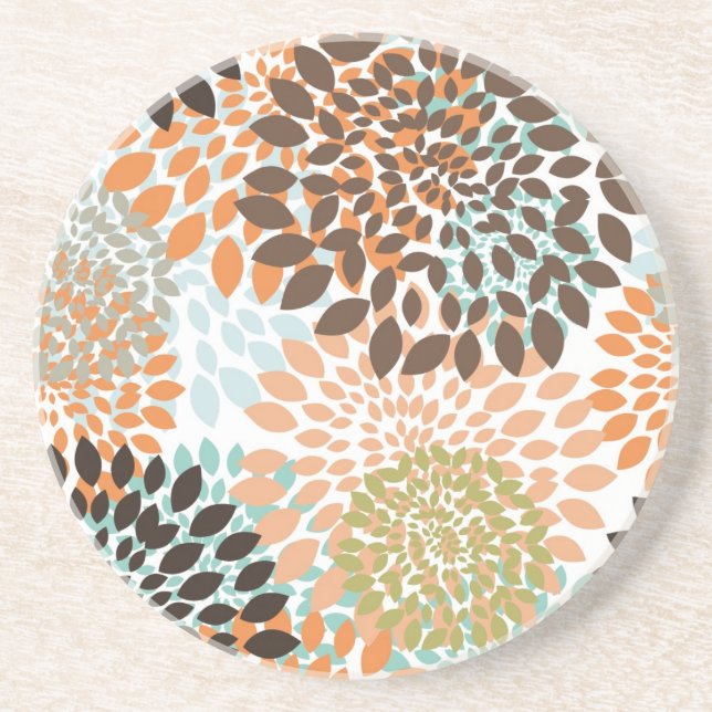 Dessous De Verre En Grès Motif floral (Devant)