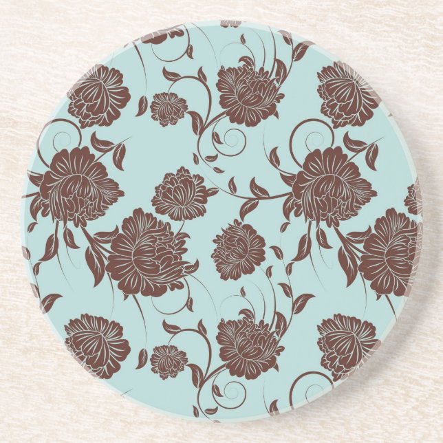 Dessous De Verre En Grès Motif floral (Devant)