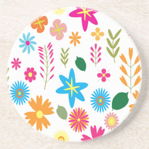 Dessous De Verre En Grès Motif floral coloré