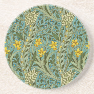 Dessous De Verre En Grès Motif floral de jonquille classique William Morris