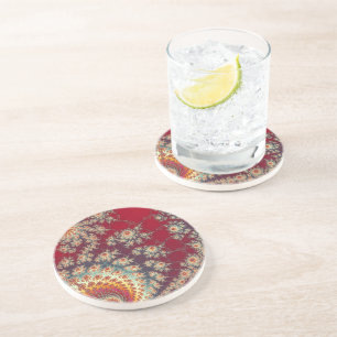 Dessous De Verre En Grès Motif floral en spirale