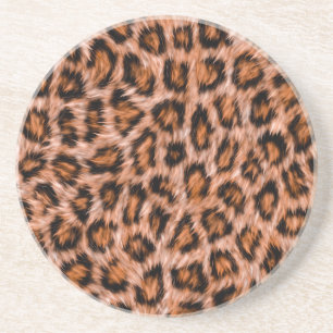 Dessous De Verre En Grès Motif Fourrure Marron Chat Léopard Jaguar