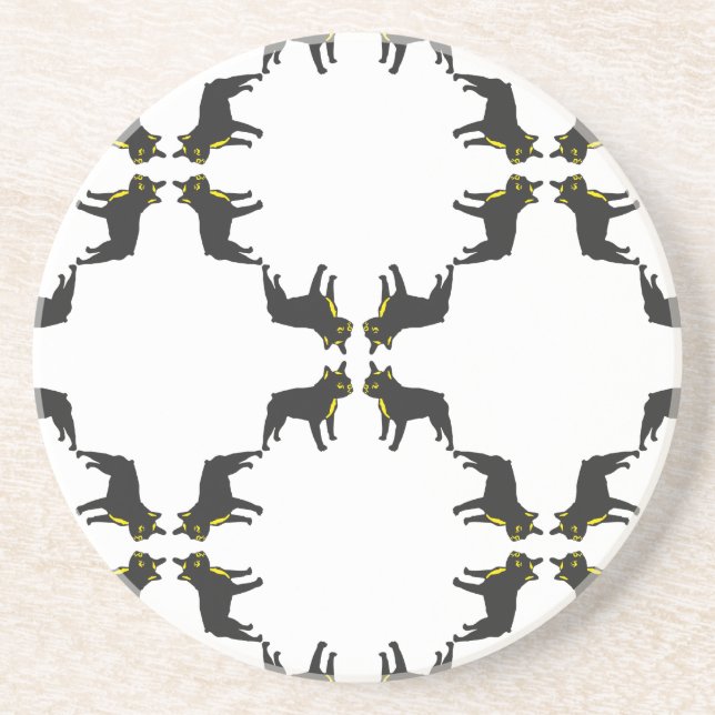 Dessous De Verre En Grès Motif Frenchie pur (Devant)