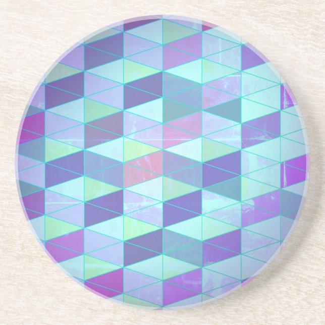 Dessous De Verre En Grès Motif géométrique Cubes en Triangles (Devant)