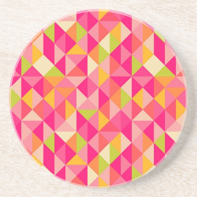 Dessous De Verre En Grès Motif géométrique de triangles (Devant)