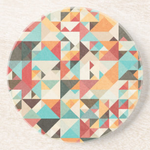Dessous De Verre En Grès Motif géométrique d'Earthtone