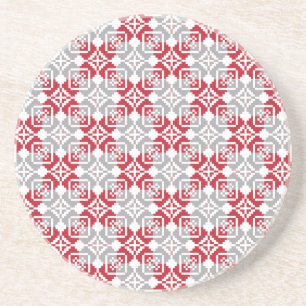 Dessous De Verre En Grès Motif géométrique du soleil du matin de Lettonie I