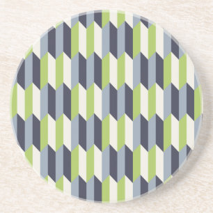 Dessous De Verre En Grès Motif géométrique rétro de la Monnaie et de la Mar
