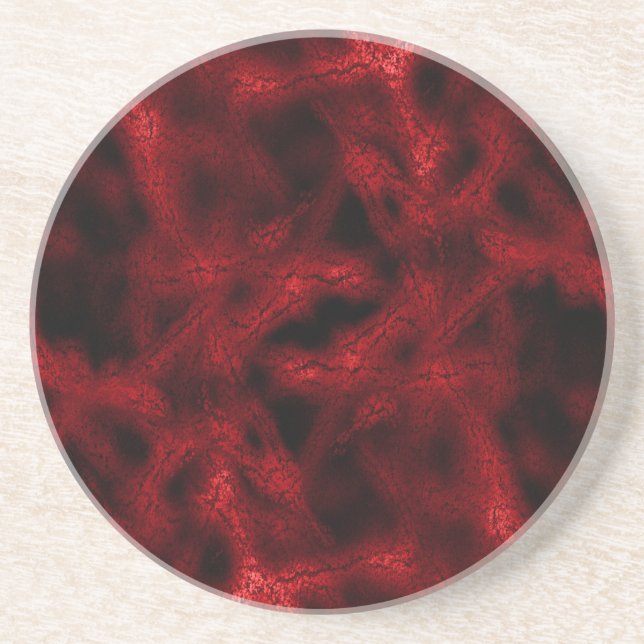 Dessous De Verre En Grès Motif imaginaire rouge (Devant)