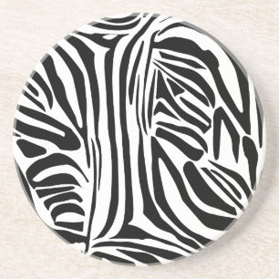 Dessous De Verre En Grès Motif Imprimé Zèbre Noir et Blanc Audacieux