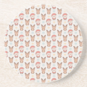 Dessous De Verre En Grès Motif joli de Père Noël et de rennes