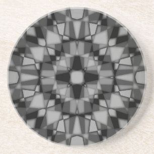 Dessous De Verre En Grès Motif kaléidoscope foncé