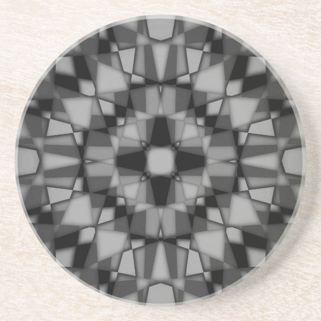 Dessous De Verre En Grès Motif kaléidoscope foncé (Devant)