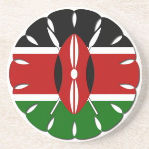 Dessous De Verre En Grès Motif kenyan rond : un symbole national