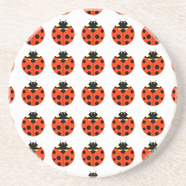 Dessous De Verre En Grès motif ladybug (Devant)