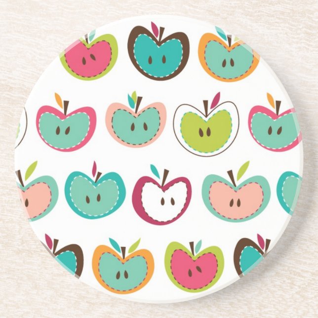 Dessous De Verre En Grès Motif mignon de pomme (Devant)