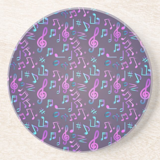 Dessous De Verre En Grès Motif musical (Devant)