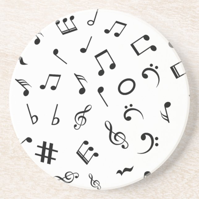 Dessous De Verre En Grès Motif musical (Devant)
