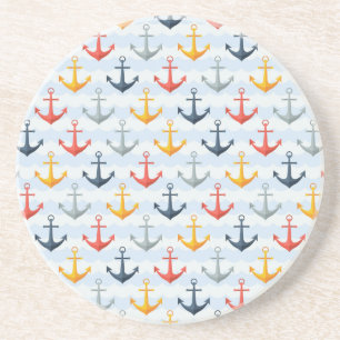 Dessous De Verre En Grès Motif nautique avec des Ancres