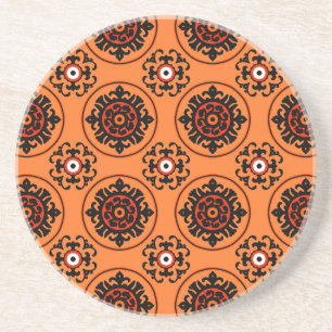 Dessous De Verre En Grès Motif orange de Suzani