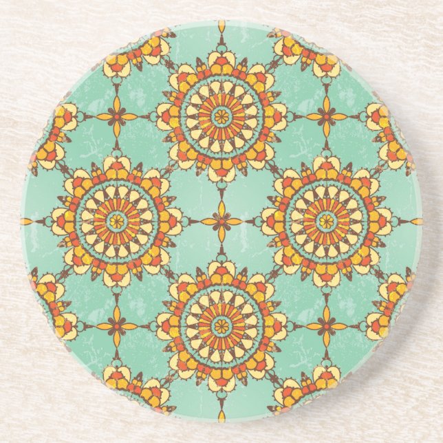 Dessous De Verre En Grès motif ornemental (Devant)