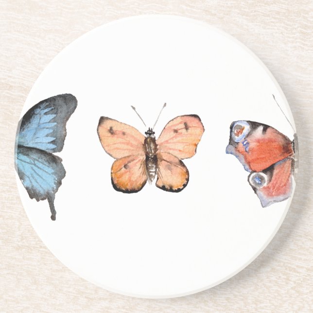 Dessous De Verre En Grès Motif papillon (Devant)