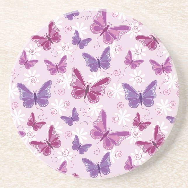 Dessous De Verre En Grès motif papillon (Devant)