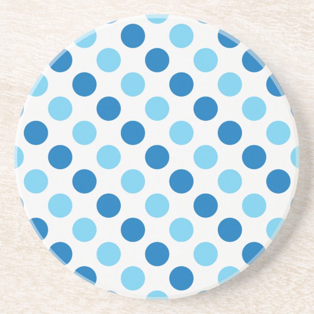 Dessous De Verre En Grès Motif pois bleu (Devant)