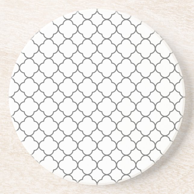 Dessous De Verre En Grès Motif Quatrefoil classique (Devant)