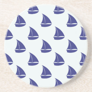 Dessous De Verre En Grès Motif Royal Blue Sailboat