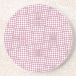 Dessous De Verre En Grès Motif sans couture à carreaux à carreaux rose blan