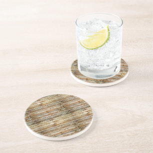 Dessous De Verre En Grès Motif sans couture de planche en bois marron altér