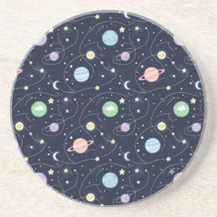 Dessous De Verre En Grès Motif sans couture de planètes du système solaire