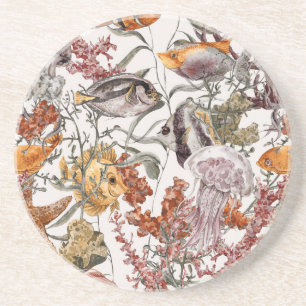 Dessous De Verre En Grès Motif Sea Life 2
