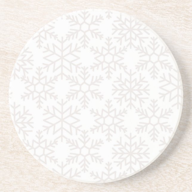 Dessous De Verre En Grès Motif Snowflake (Devant)