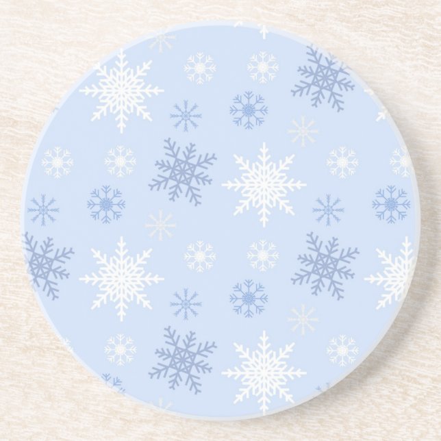 Dessous De Verre En Grès Motif Snowflake (Devant)