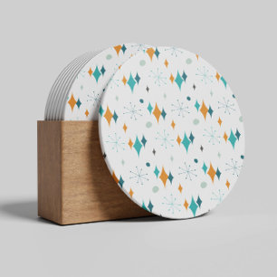 Dessous De Verre En Grès Motif Starburst Mid Century Modern