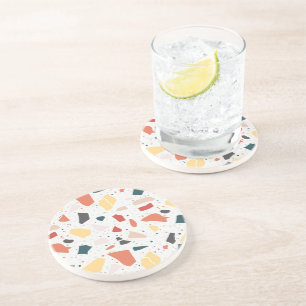 Dessous De Verre En Grès Motif Terrazzo