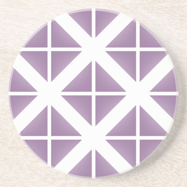Dessous De Verre En Grès Motif triangle tendance violet (Devant)