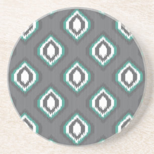 Dessous De Verre En Grès Motif tribal de rétro ikat géométrique