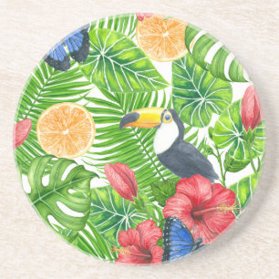 Dessous De Verre En Grès Motif tropical