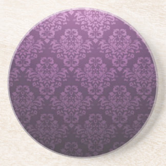 Dessous De Verre En Grès Motif victorien pourpre de fantaisie de damassé