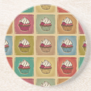 Dessous De Verre En Grès Motif vintage fait de petits gâteaux