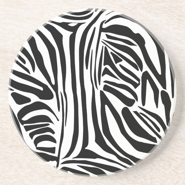 Dessous De Verre En Grès Motif zèbre (Devant)