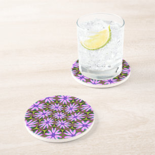 Dessous De Verre En Grès Motifs marguerite violet
