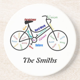 Dessous De Verre En Grès Motivation personnalisée vélo, vélo, sport