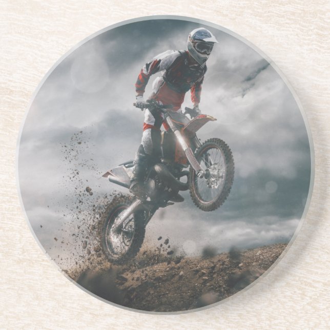 Dessous De Verre En Grès motocross (Devant)