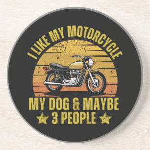 Dessous De Verre En Grès Motocyclette de chien