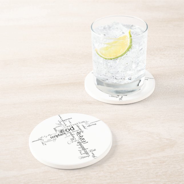 Dessous De Verre En Grès Mots chrétiens (Côté)